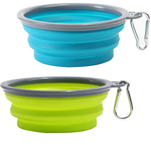 2 Pack Collapsible Dog Bowl, Foldable Dog Travel Bowl Portable Dog Water Bowl Pet Feeding Food Bowl for Camping Hiking Walking 350ml
