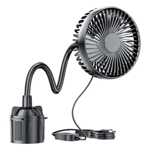 Automotive Cooling Fan - Cup Holder Electric Single Head Vehicle Fan