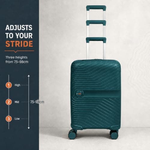 RYDR 2-Piece Lightweight Luggage Set Hard Shell Suitcase with Combination Lock Spinner Wheels Travel Carry On Hand Cabin Luggage with Beauty Case (Lake Blue) — view 6