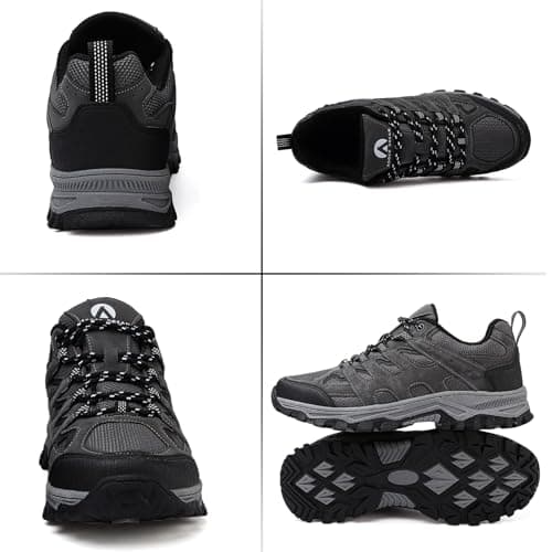 Unitysow Hiking Boots Men’s Women’s Walking Shoes Trainers Low Rise Trekking Climbing Shoes Outdoor Backpacking Camping Sneaker,Grey,11 UK — view 2