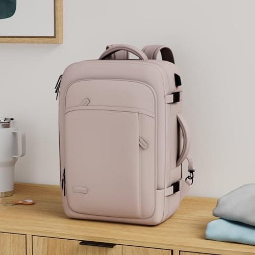 Lumesner Carry on Backpack, Extra Large 40L Flight Approved Travel Backpack for Men & Women,Expandable Large Suitcase Backpacks With 4 Packing Cubes (Pink (Bag With 3 Packing Cubes), Extra Large) — view 2