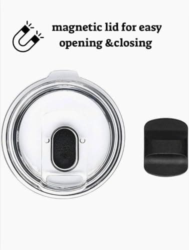 M O N I Rambler Travel Mug, Stainless Steel Vacuum Insulated with Silver Trim, Fits Car Cup Holder 10 oz (295 ml) — view 4