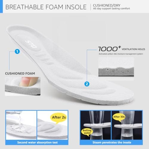 Womens Nordic Walking Shoes Casual Trainers Comfortable Nurse Shoes Lightweight Running Shoes Fashion Mesh Tennis Sneaker Athletic Outdoor Sport Shoes White UK 4 — view 6