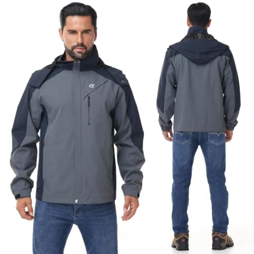 yuyangdpb Mens Waterproof Jacket Lightweight Hooded Raincoat — view 2