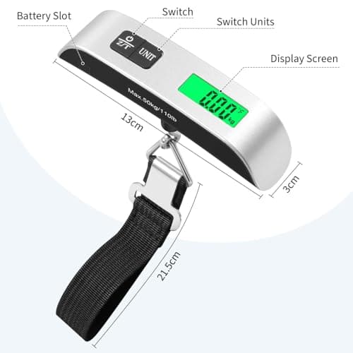 Blendura Luggage Scale, Digital Portable Luggage Weight Scale 110 lb/ 50kg — view 3