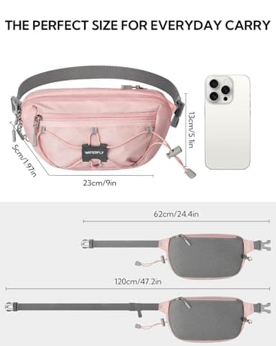 Waterfly Bum Bag Fanny Pack Waist Packs with RFID Blocking Pink — view 3
