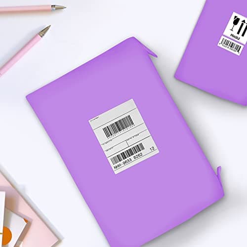 YUNJU 60 Mixed Mailing Postal Self-Seal Closure Plastic Bags - Envelopes for Posting Clothes, Postal, Packaging, Shipping Bags - Tempered Proof, Secure Medium Postage Bags - Mixed Sizes - Purple — view 6
