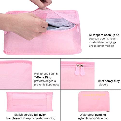 Vicloon Multifunction Packing Cubes - 8 PCS Organizer Packing Bags for Suitcase, Travel Essentials with Shoe Bag — view 2