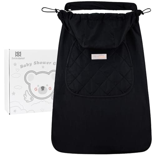 Bebear Winter Cover for Baby Carrier Warm Universal Hoodie Baby Carrier Cover for All Seasons, Black