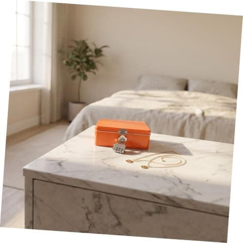 NUOBESTY Metal Box with Combination Lock Lightweight Iron Mini Locked Box for Office and Travel Rectangular Vintage Decorative Aesthetic Jewelry Organizer and Small Treasure — view 6