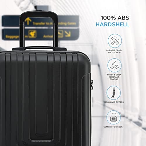 Flight Knight Premium Hard Shell Lightweight Cabin Suitcase - 8 Spinner Wheels - Built-in TSA Lock & USB Port - Luggage Approved for Over 100 Airlines Including Ryanir (Priority) - 55x40x20cm — view 4