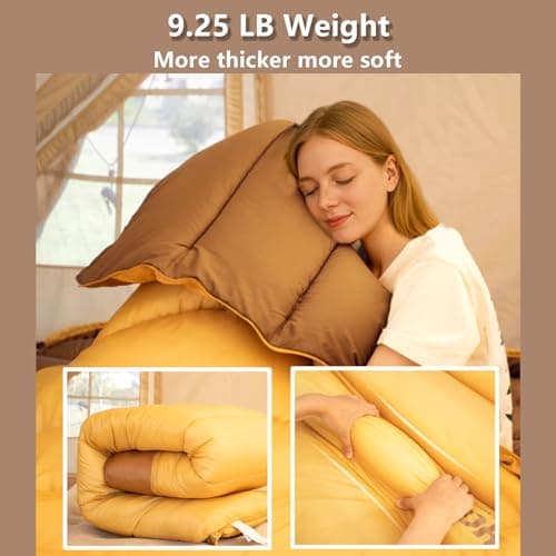 BISINNA Winter 0°C Double Sleeping Bag for Adult Queen Size with Pillow — view 3