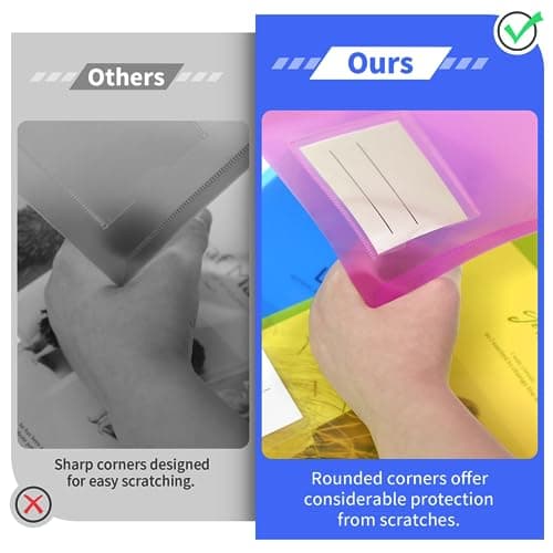 Smarpau A4 Plastic Wallets 10 Pack, Colour File Folders with Label Pocket — view 4