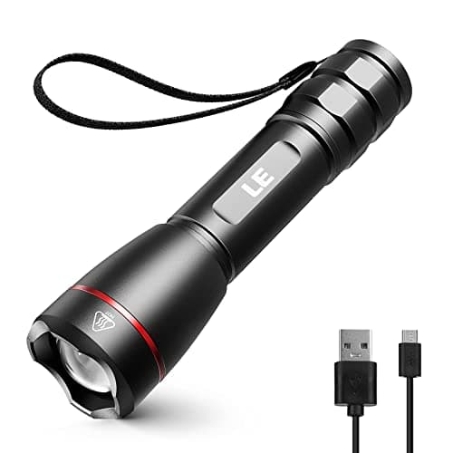 Lepro Torch Rechargeable, 1000 lm Super Bright Flashlight, Adjustable Focus