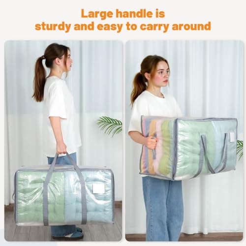 Dntorx 6 Pack 105L Moving Bags Clothes Storage Bags Drom Packing Box, Grey — view 5