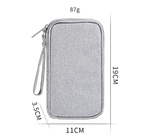 Hard Drive Case for Power Bank,Small Cable Organiser Bag Travel Electronic Accessories Case for Cord,Charger Adapter,USB,Battery Tidy Pouch-Teal — view 3