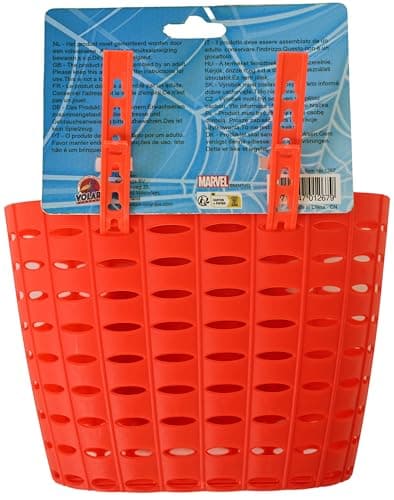 Marvel Spiderman Kids Bike Basket with Easy Handlebar Bag Attachment - Cycling Storage for Childrens Treasure During Bicycle Rides - Fastening Strip for Secure Fitting - Officially Licensed Fun Design — view 2