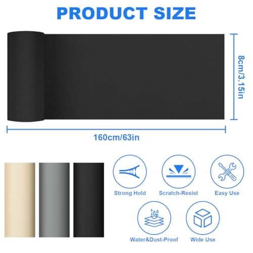 ANOMM Canvas Repair Patch, Self-Adhesive Fabric Patch (8 * 160cm, Black) — view 2
