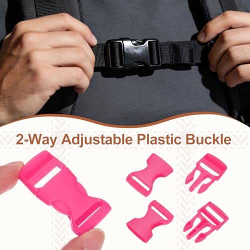 PATIKIL 4pcs Quick Side Release Buckle 0.8" Plastic Belt Clip Peach Pink — view 4