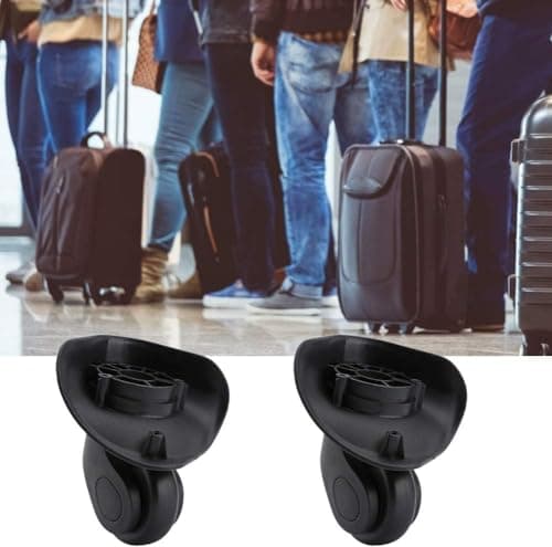Tyenaza Luggage Replacement Wheels, 2 Black Swivel Casters, 360° Rotation — view 4