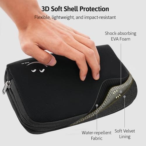 OrgaWise Cable Organiser Bag, Electronic Organizer Travel Case, Water Resistant Travel Accessories Bag Tech Pouch for Charger Adapter Power Bank Hard Drive (Black) — view 2