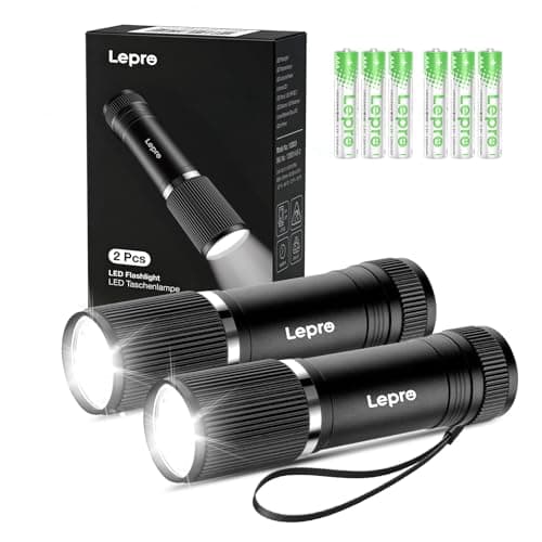 Lepro Small Torches Battery Powered, 2 Pack EDC Torch with Aluminum Body