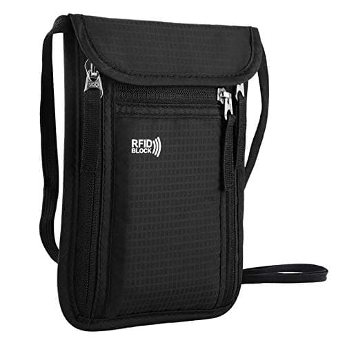 KEAFOLS Travel Wallet Passport Holder for Women abd Men. RFID Blocking Passport Wallet Travel Wallet Organiser (Black)