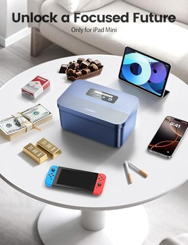 Vaydeer Phone Time Lock Box with Timer, USB-C Backup Power, Blue — view 2