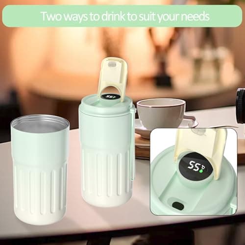Homealexa Coffee Cup Travel Mugs, Vacuum Insulating Cup 316 Stainless Steel, LED Touch Screen Temperature Gauge, Smart Mug Sealing Bottle 410ml — view 6
