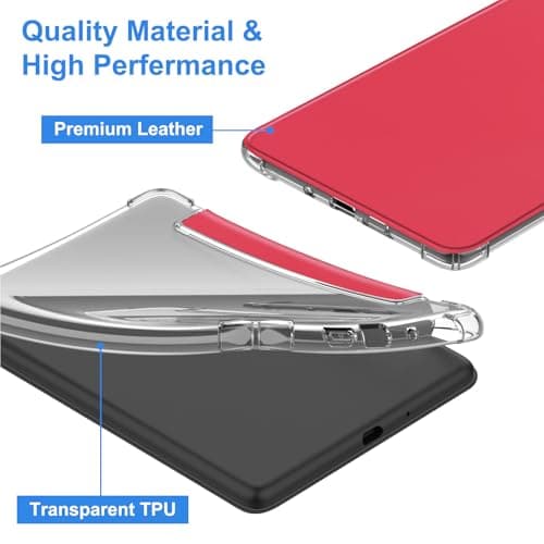 VOVIPO Case Clear Back With Cover for 6" All-New Kindle (11th Generation-2024/2022 Release), Ultra Slim Clear Soft Flexible Transparent TPU Back Cover with Auto Wake/Sleep -Watermelon Red — view 6