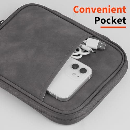 HoYiXi Universal Sleeve Bag for 6",6.8",7" Kindle Paperwhite/Colorsoft 2024-2012 Compatible with 6"-6.8" All-New Kindle/Kobo/Tolino/Sony,6" EReader with Anti-Drop Protective Cover,Grey — view 6