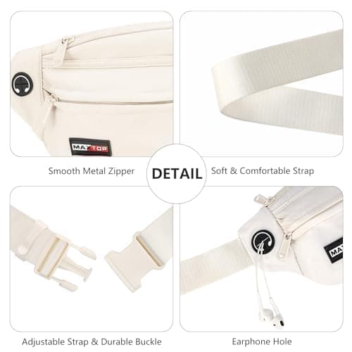 MAXTOP Bumbag Waist Crossbody Bags for Women Men Large Anti-Theft Waist Bag with Adjustable Wide Strap Fanny Pack Cross Body Bag for Outdoors Workout Traveling Casual — view 5