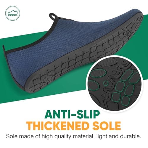 gitzing Water Shoes for Women Men Beach Quick-Dry Swim Aqua Socks Breathable Barefoot Shoes for Beach Surfing Driving Pool Yoga Travel(Blue,43 EU/9 UK) — view 5