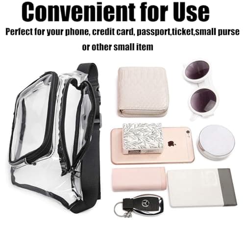LAIYORA Clear Fanny Pack Waterproof Bum Bag Transparent PVC Belt Bag Lightweight Travel Festival Running Cycling Hiking Crossbody Bag for Women Men Daily Use — view 5