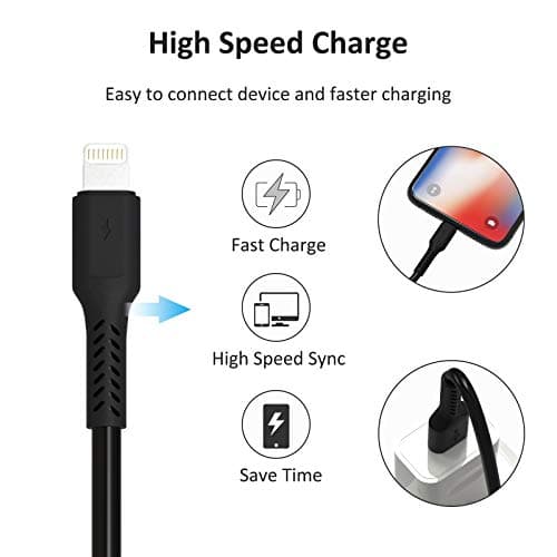 ADILIFT Short Charger Cable [5 Pack MFi Certified 0.2M] Lightning Lead — view 3
