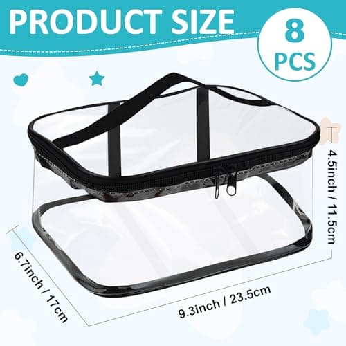 Axincardarm Clear Travel Toiletries Bag Plastic Makeup Bag 8 Pcs — view 2