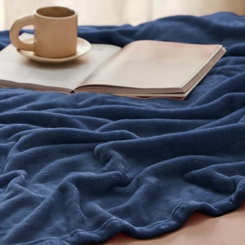 Bedsure Fleece Throw Blanket for Sofa - Flannel Fleece, Blue, 130x150 cm — view 5