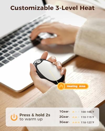 Bearwind Rechargeable Hand Warmers 2-Pack Magnetic Ultra-Thin Design, Black — view 4