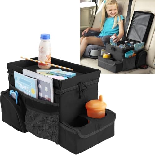 High Road CarHop Car Seat Organizer for the Front or Back Seat for Kids and Adults with Cup Holder Tray, Side Pockets and Cooler Compartment