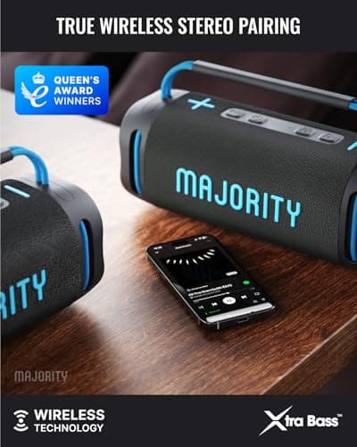 MAJORITY Move 4 Portable Bluetooth Speaker Wireless | Dynamic LED Effects — view 6