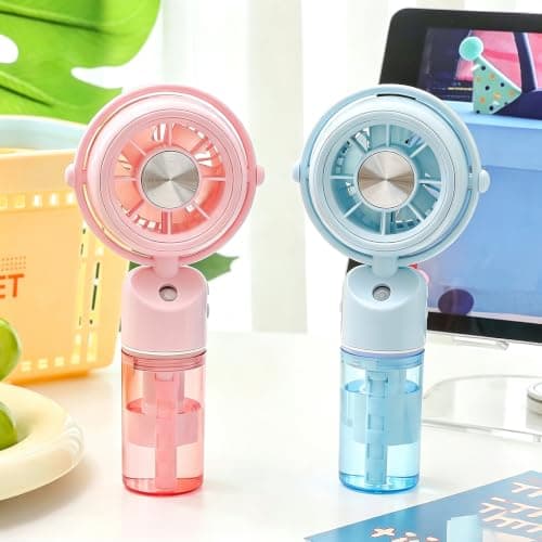 JytxhgzrVZ Portable Fan with Water Mist Spray, Mini USB Hand Fan Rechargeable, Fans Cooling Water Fan Handheld for Outdoor Indoor Summer Holiday Office, Travel Essentials (Khaki) — view 5