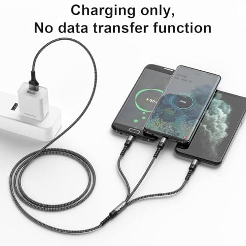 RAVIAD Multi Charger Cable 3 Packs 1.2M 3 in 1 Charging Cable Nylon Braided — view 3