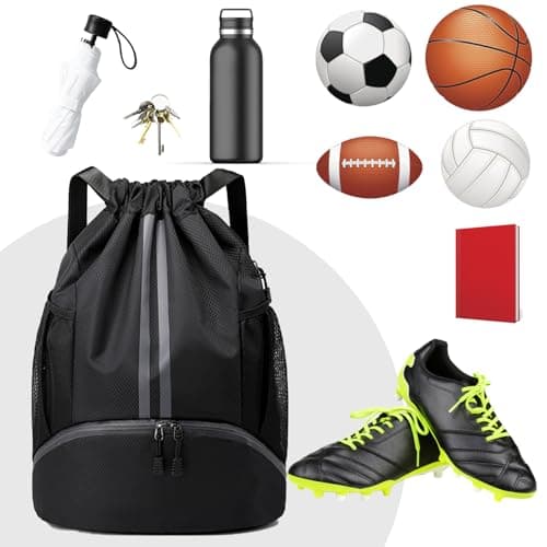Pinboov Waterproof Football Boot Bag PE Kit Bag with Shoe Compartment — view 5