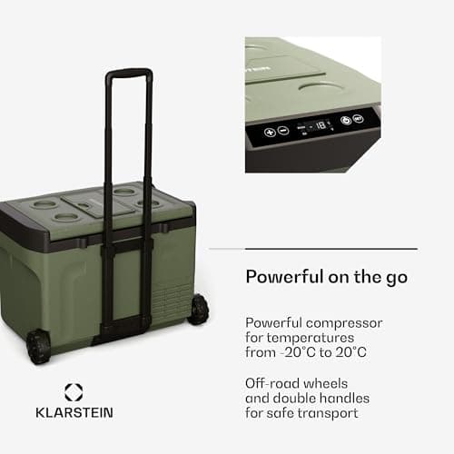 Klarstein PolarForce 30L Cool Box - Portable Electric Cooler with Compressor, LCD Control, Dual Power (12V/230V), -20°C to 20°C, Off-Road Wheels, Battery Protection, for Camping & Road Trips, Freezer — view 4