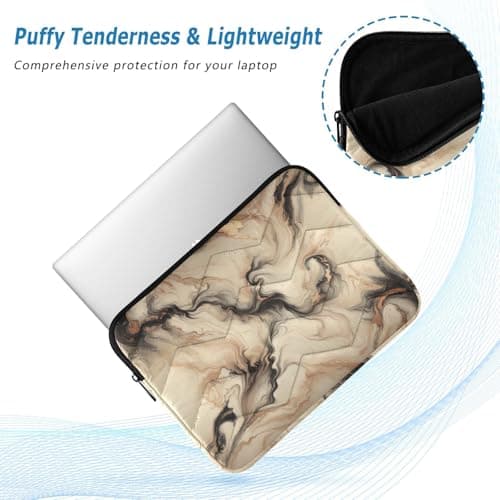 xigua Champagne Gold Marble Laptop Sleeve 15-16 Inch Laptop Sleeve Bag, Shockproof Laptop Case Tablet Liner Pouch — view 5