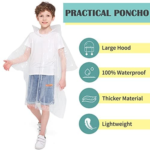 Opret Disposable Rain Ponchos 8 Pack, Thick Emergency Raincoat, Waterproof — view 4