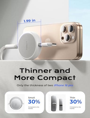 LISEN Multi Charger Cable, Retractable USB C to USB Charging Cable 3 in 1 Charger Lighting/Micro USB Cable, Travel Chargers for Multiple Devices for iPhone 17 16 15 14 Pro/Galaxy S25/Switch2, Snowy — view 6
