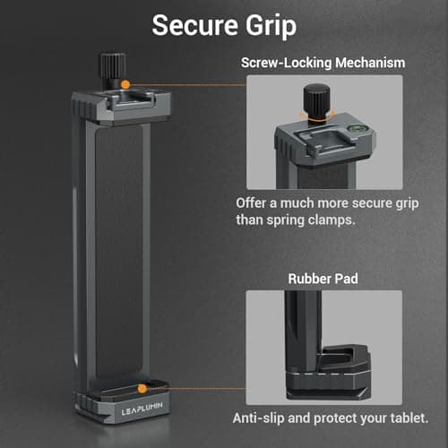 Leaplumin iPad & Tablet Tripod Mount for iPad Mini & Most Tablets — view 3