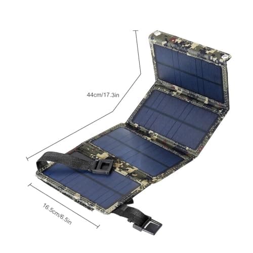 mophrati Foldable USB Solar Panels 5V Portable Household Charger Backpacking Travel Carrying Trekking Power Bank Charging Plate, Camouflage — view 3