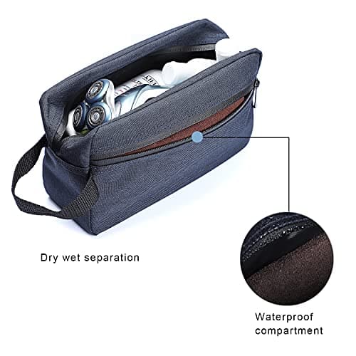Toiletry Bag for Men, Etercycle Portable Travel Wash Bag, Waterproof Toiletries Cosmetic Organizer Bag, Gym Shaving Shower Bathroom Bag, Dopp Kit Make Up Bag with Handle (Deep Blue) — view 4